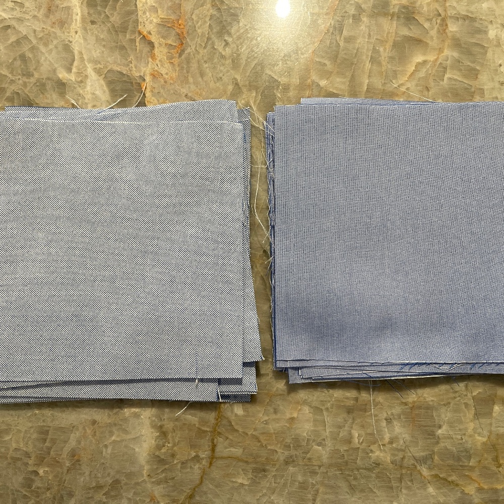 40 Precut 5" Cotton Quilt Squares Blue Charm Pack